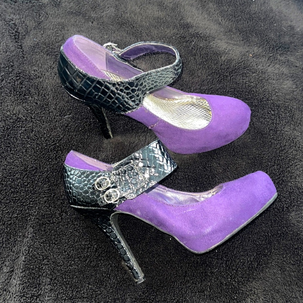 Purple and Black Heels